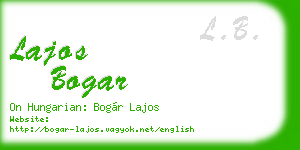 lajos bogar business card